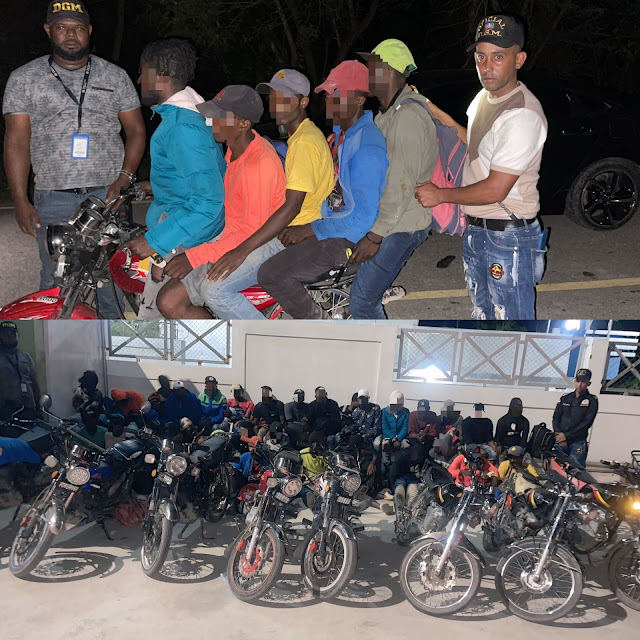 Atrapan grupo de motoristas traficando con haitianos en horas nocturnas en Azúa