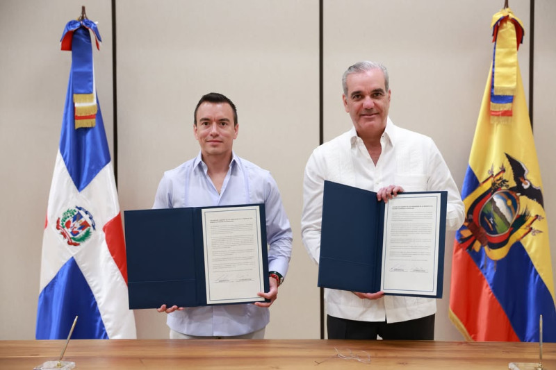 Daniel Noboa dice que gestionó con Abinader más inversión y empleos para ecuatorianos