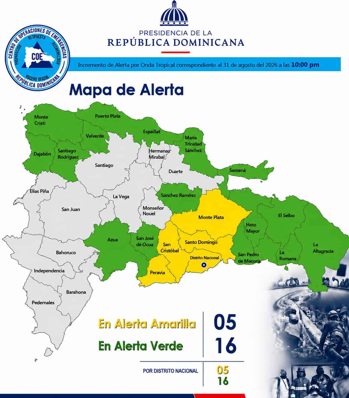 La capital y 20 provincias están en alerta por las lluvias